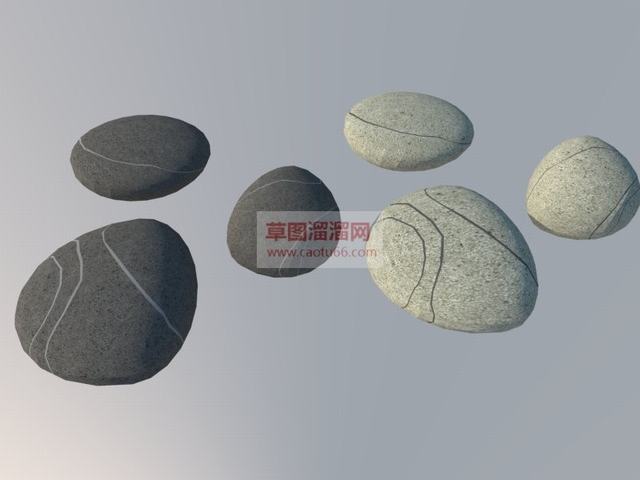 鹅卵石石头SU模型