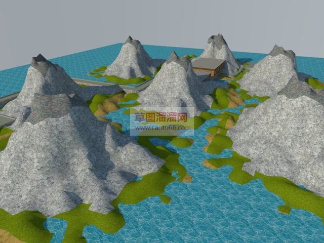 山石山体地形SU模型