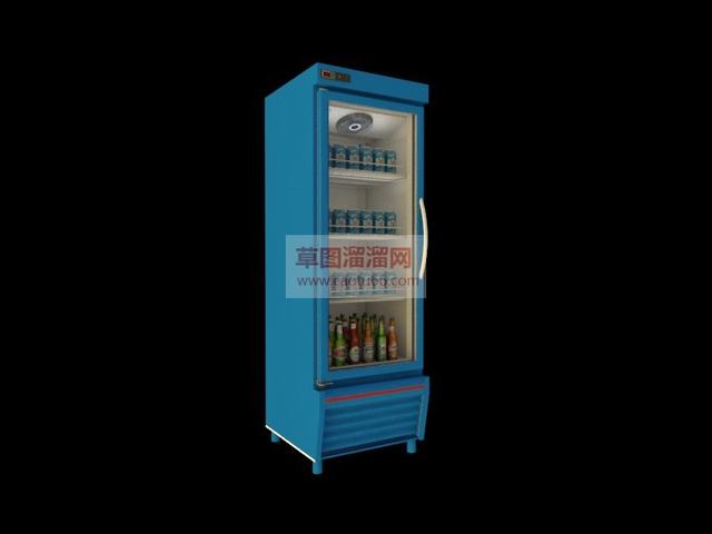立式冰柜商店冰柜冰箱SU模型