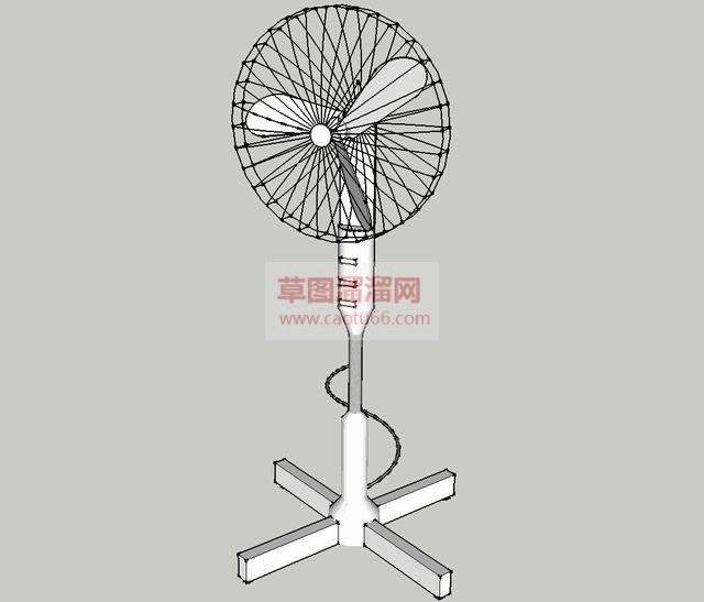 落地扇风扇家电风扇SU模型