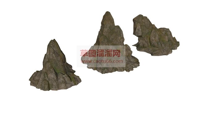 小山石岩石免SU模型