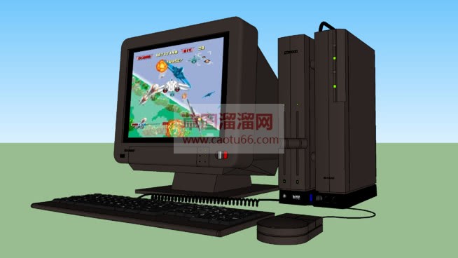 老式台式电脑SU模型