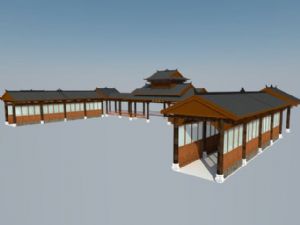 石阡连廊草图SU模型 免费sketchup模型下载
