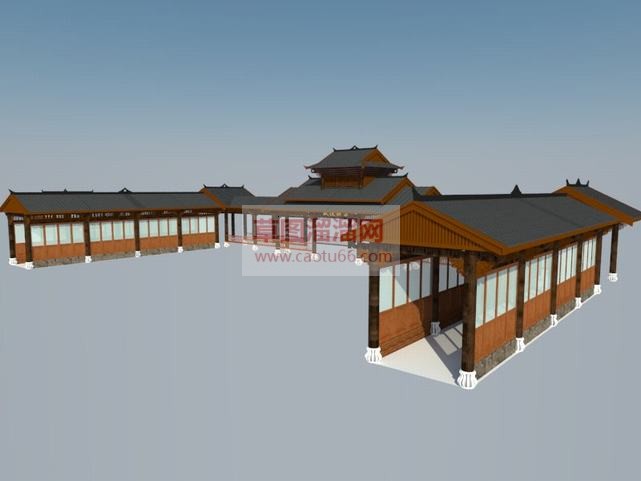 石阡连廊草图SU模型