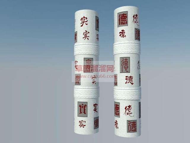 实德文化柱石SU模型