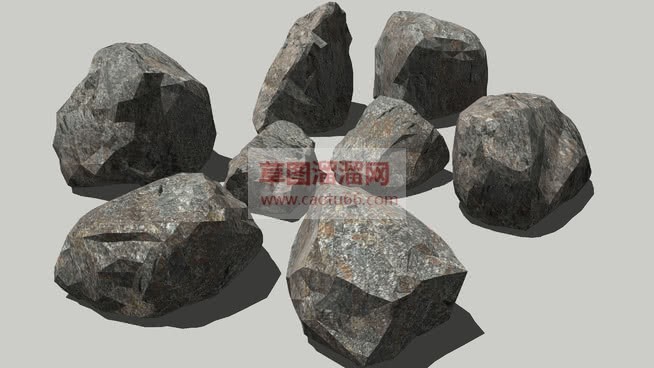 精美的石头SU模型