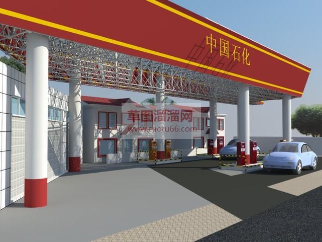 石化加油站SU模型