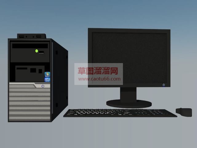 台式电脑主机SU模型
