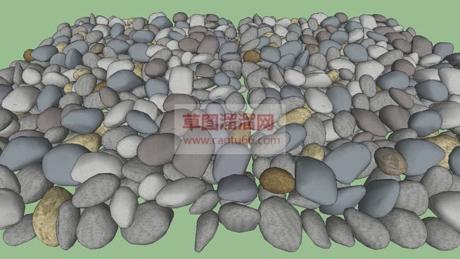 鹅卵石石子路SU模型