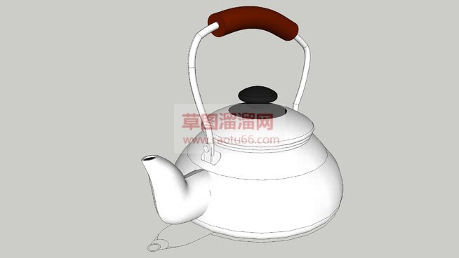 白色开水壶烧SU模型