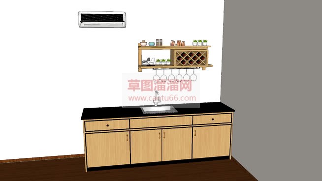 挂式空调木架SU模型