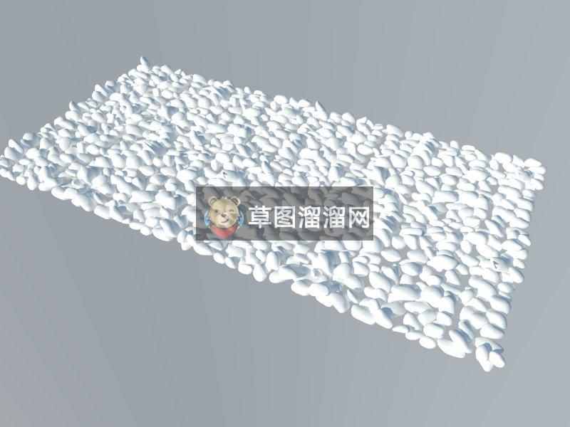 鹅卵石石子路铺装SU模型