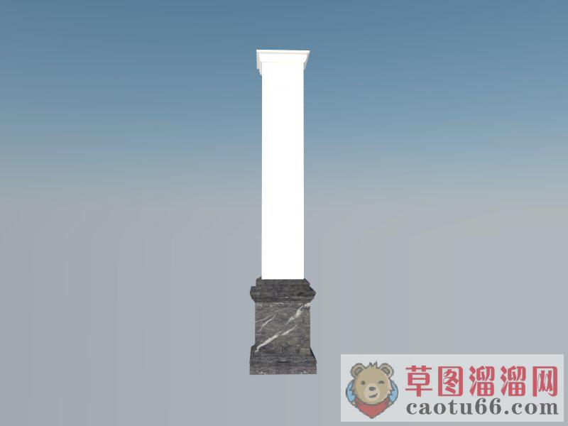 罗马柱石柱SU模型