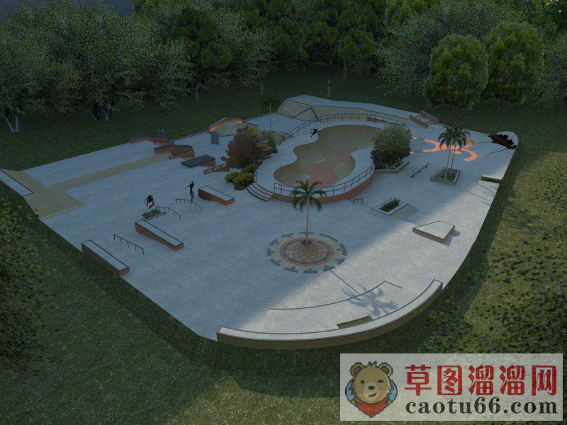 休闲小广场SU模型
