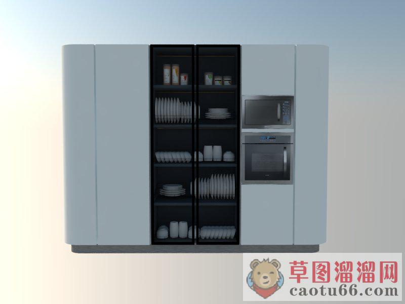 厨房橱柜碗柜SU模型