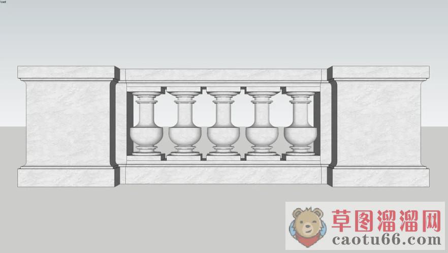 葫芦栏杆石柱SU模型