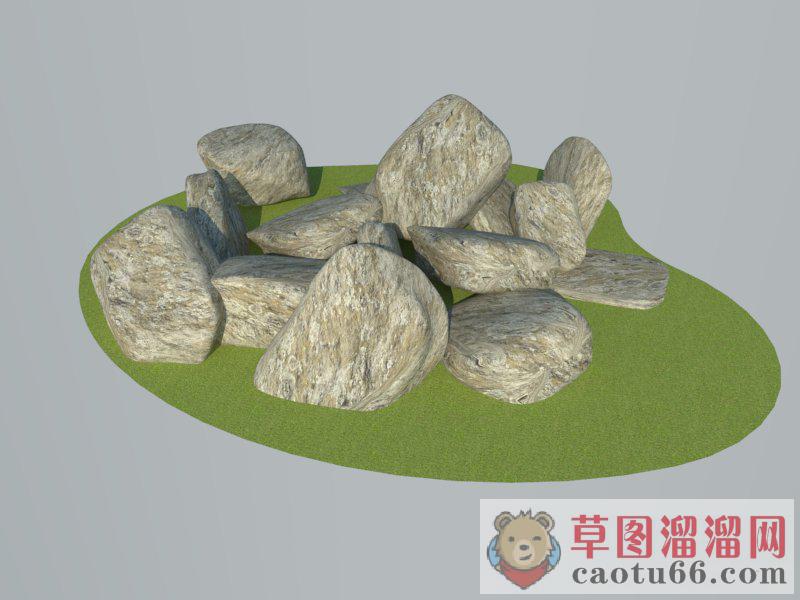 山石岩石SU模型