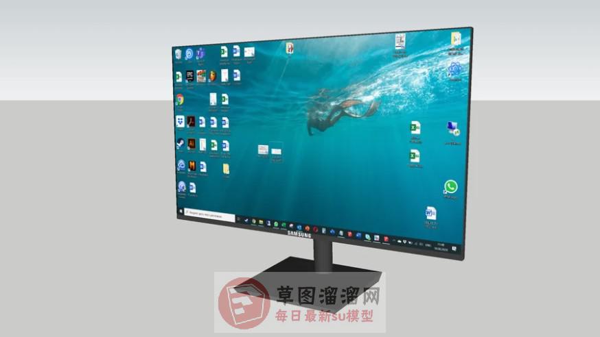 电脑显示器SU模型