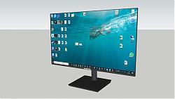 电脑显示器SU模型