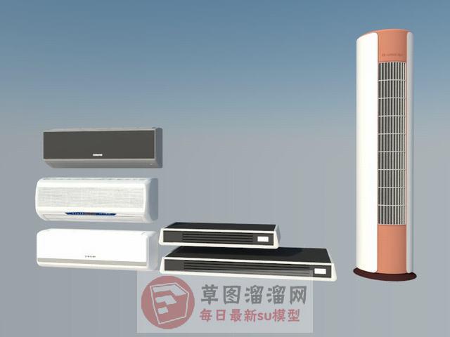 挂式空调中央空调立式空调SU模型