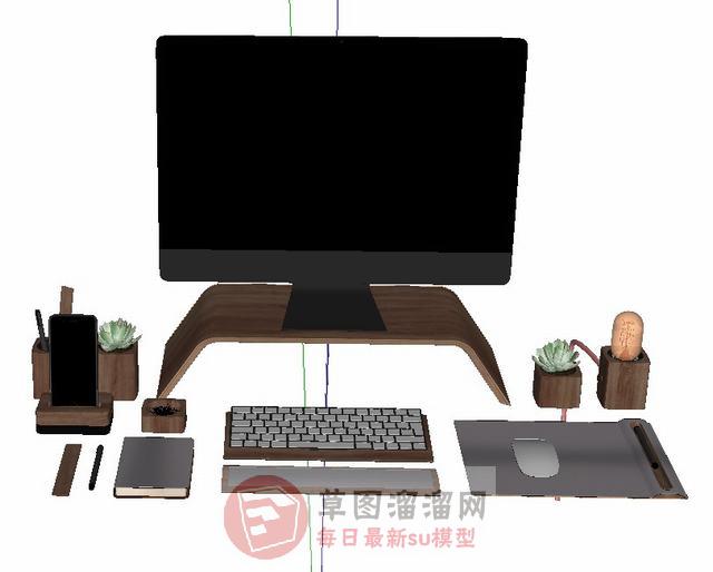 电脑显示器键盘SU模型