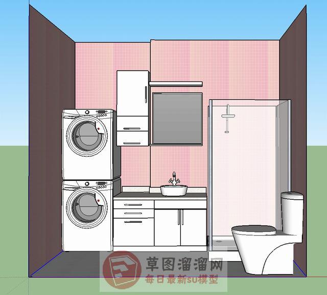 浴室浴室柜淋浴间SU模型
