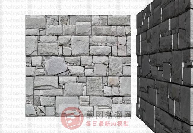 石质墙面材质SU模型