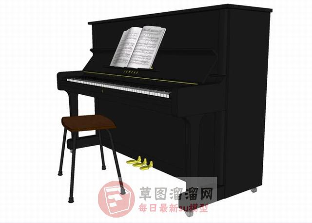 钢琴乐器琴谱SU模型