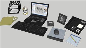 办公电脑用品SU模型