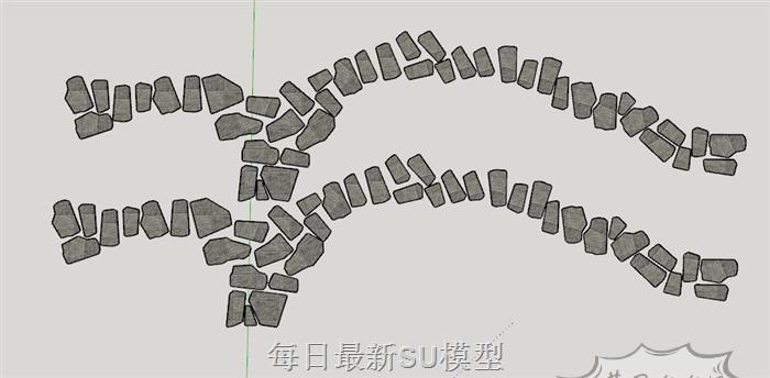石块路路径SU模型