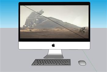 电脑显示器一体机SU模型