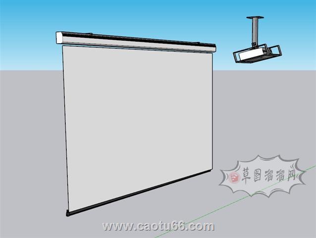投影仪投影幕布SU模型