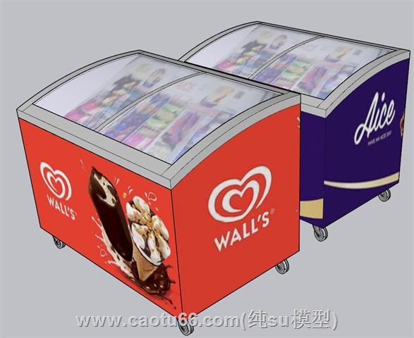冰箱冰柜冷饮柜SU模型