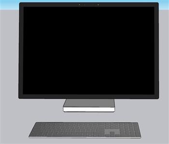 电脑一体机SU模型