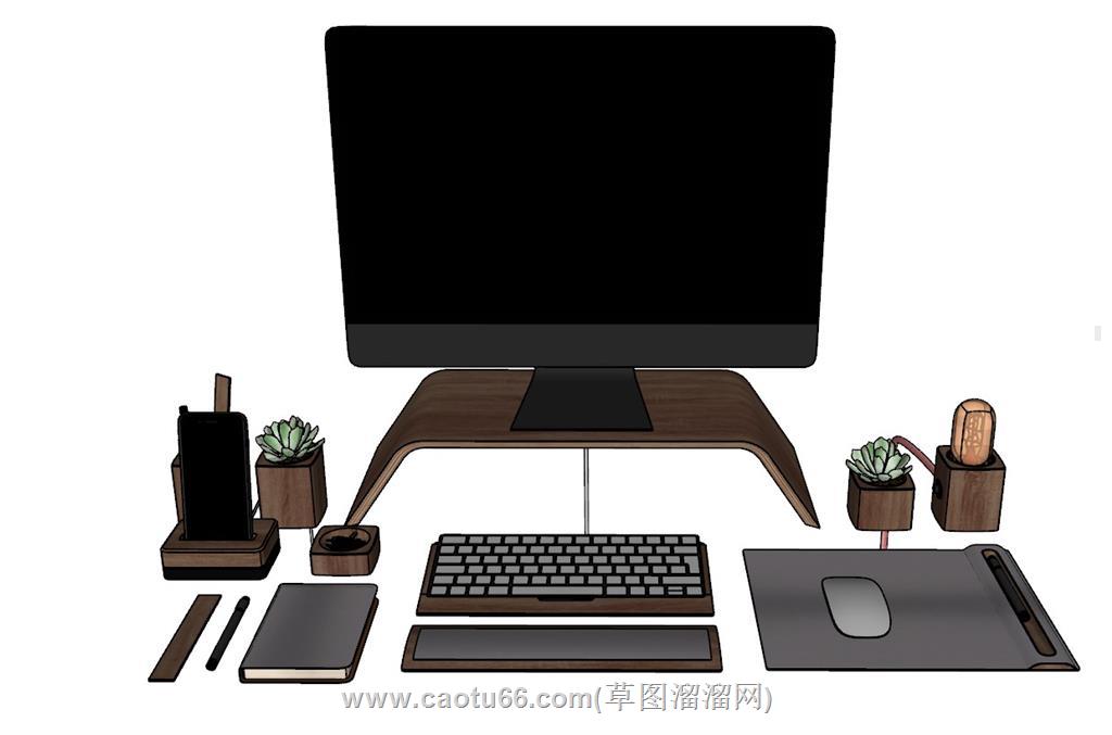 电脑显示器键盘SU模型