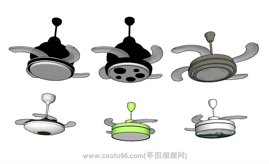 吊扇灯SU模型