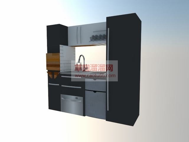 厨房橱柜厨具SU模型