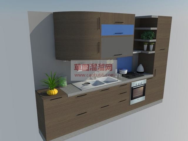 厨房橱柜厨具SU模型
