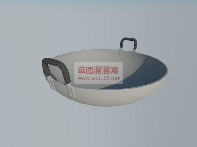 厨具双耳炒锅SU模型