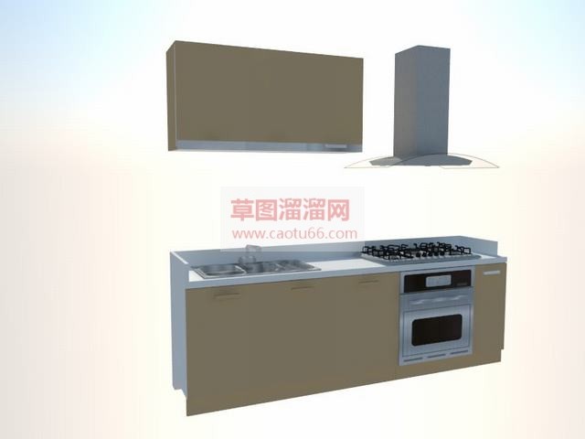 厨房橱柜吸油烟机SU模型