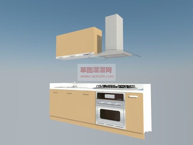 厨房橱柜消毒柜SU模型