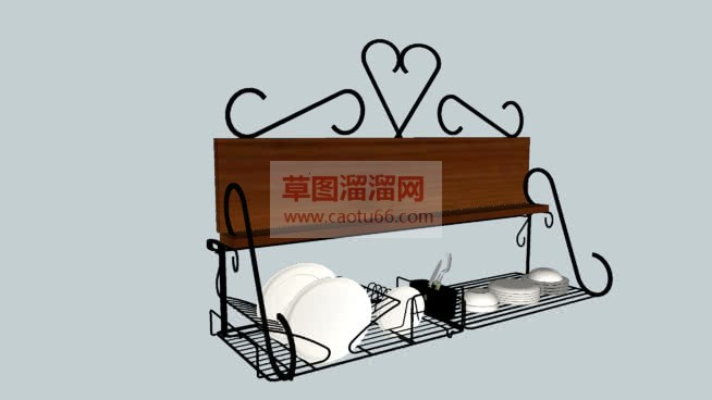 欧式晾碗架SU模型