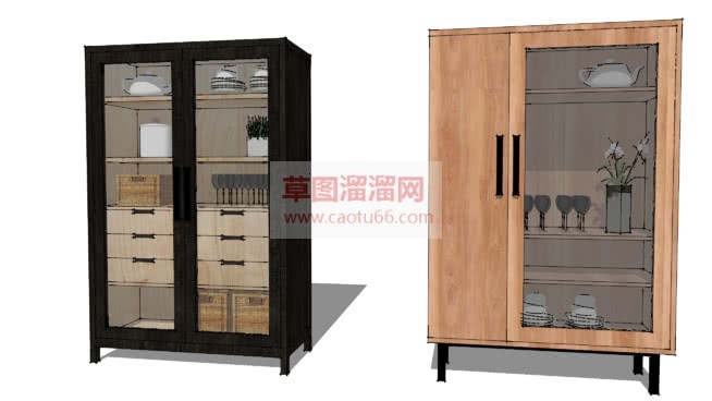 现代玻璃酒柜SU模型