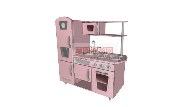粉色迷你小橱SU模型