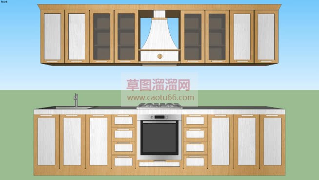 欧式厨房橱柜SU模型