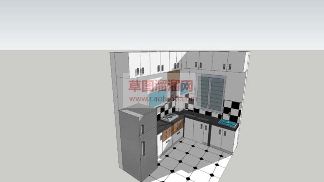 厨房橱柜壁柜SU模型