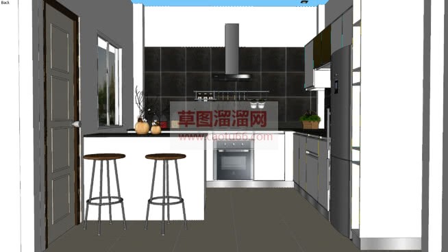 厨房厨具吧台SU模型