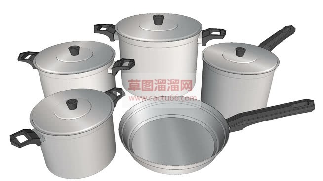 中锅头厨具怎SU模型