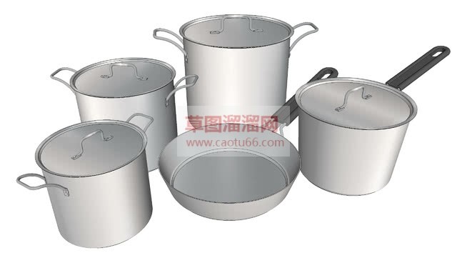 厨房锅头蒸锅SU模型