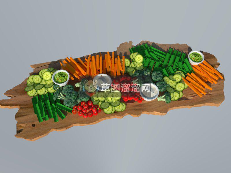 蔬菜切片黄瓜SU模型